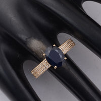 2.86 Ct Oval Sapphire 9K Gold Ring