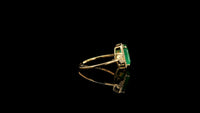2.19 Ct Cushion Natural Emerald 14K Gold Ring