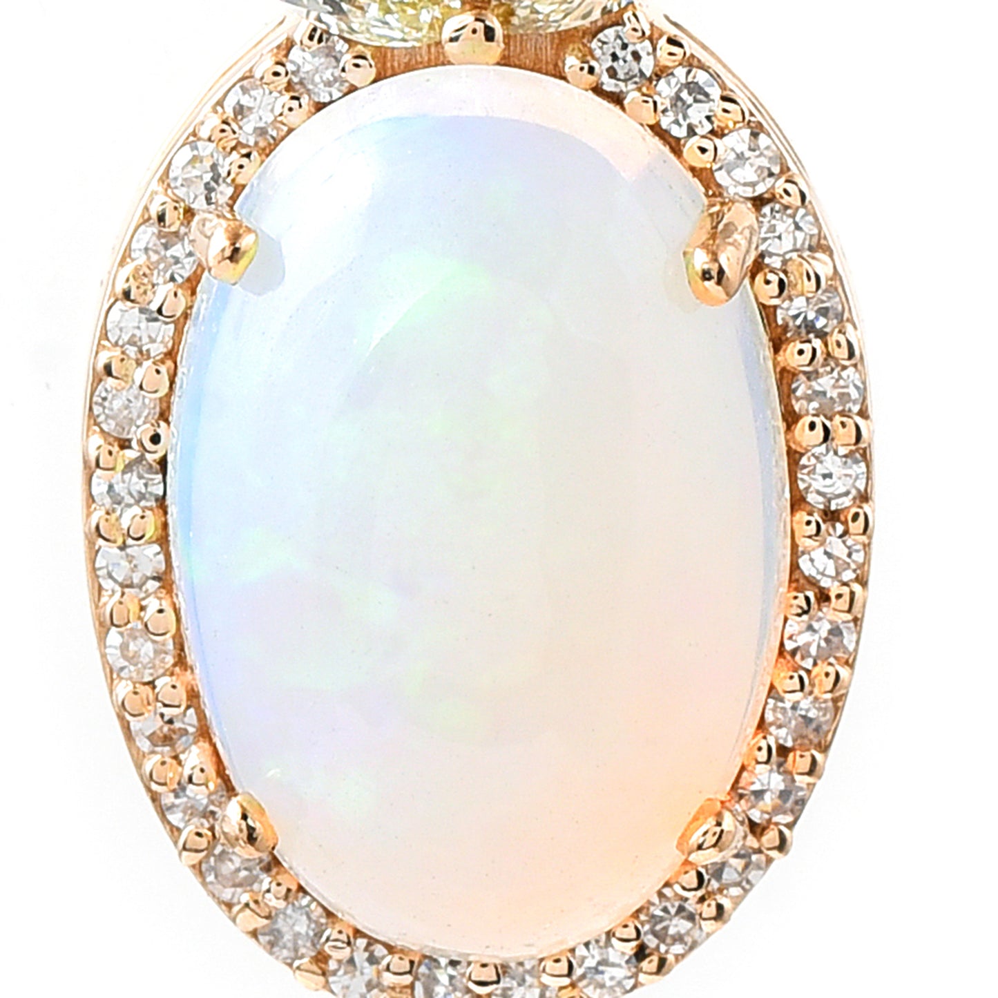 1.26 Ct Oval Cabochon Cut Natural Opal 14K Gold Pendant