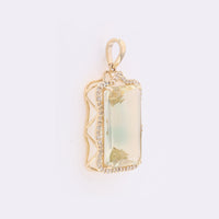 8.18 Ct Octagon Step Cut Natural Sunstone 14K Gold Pendant