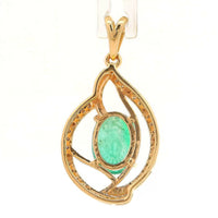 1.54 Ct Oval Emerald 14K Gold Pendant