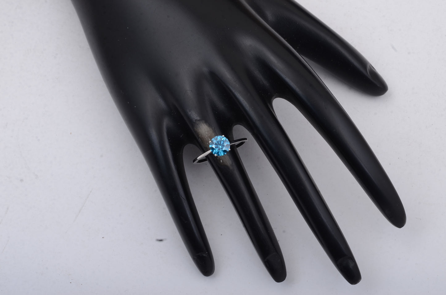 1.08 Carats Blue Lab Grown Diamond 14K Gold Ring
