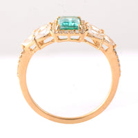 1.64 Ct Rectangle Step Cut Natural Emerald 14K Gold Ring