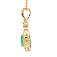 0.61 Ct Pear Emerald 14K Gold Pendant