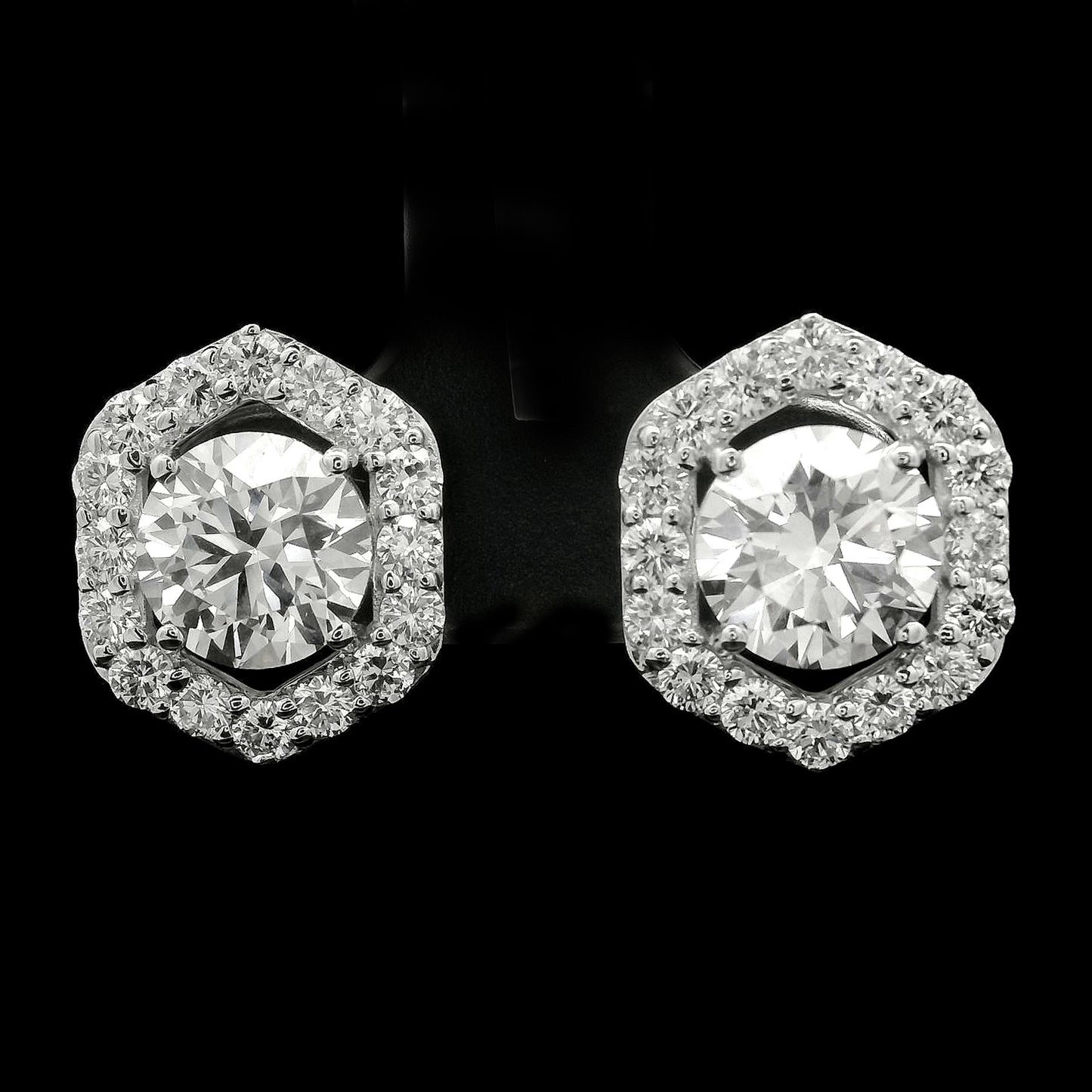 4.14 Carats Lab Grown Diamond 14K Gold Earrings