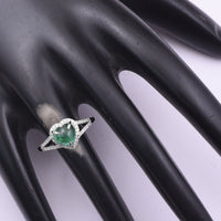 1.30 Ct Heart Cabochon Natural Emerald 950 Platinum Ring