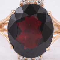 6.21 Ct Oval Natural Garnet 14K Gold Ring