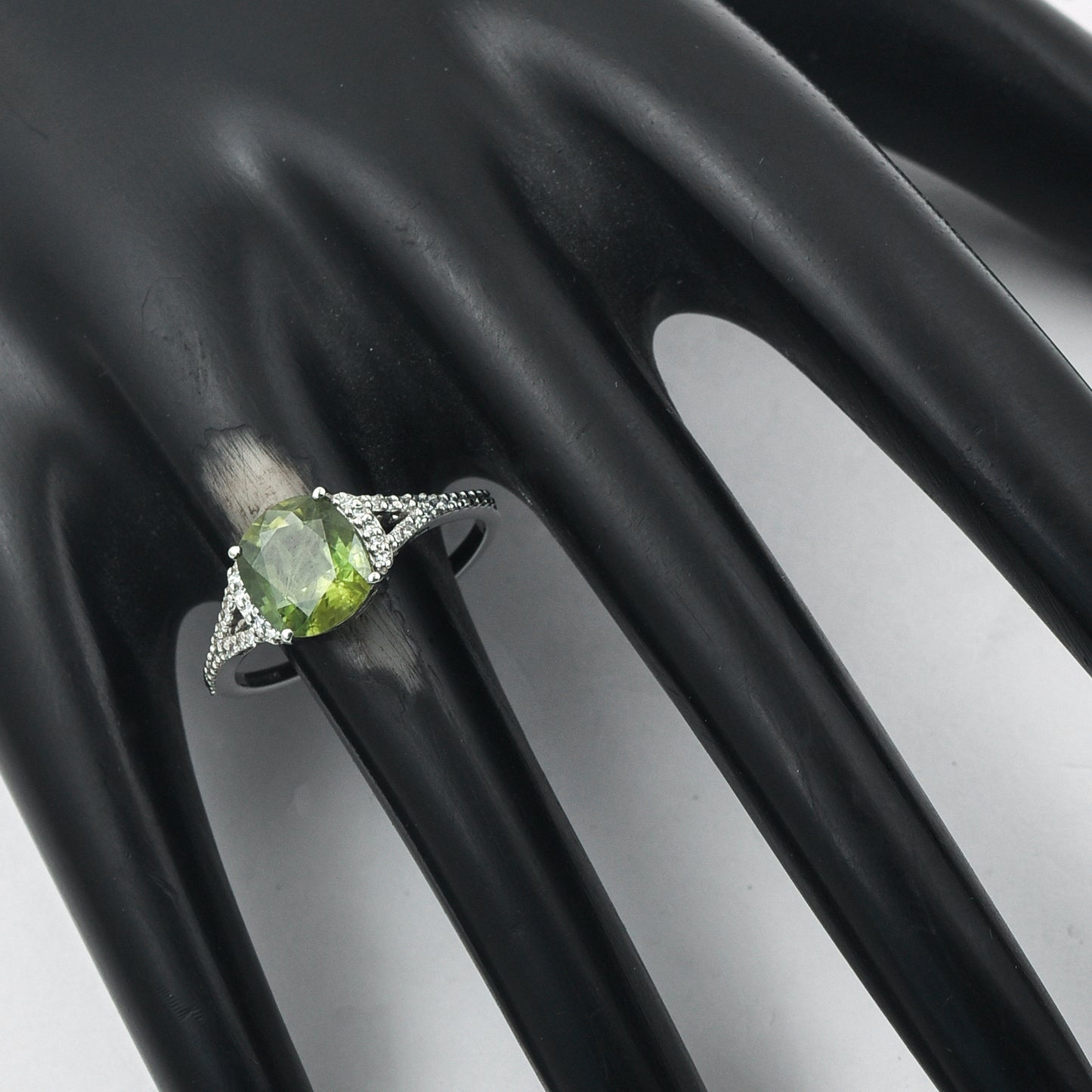 2.40 Ct Cushion Mixed Cut Natural Green Sapphire 950 Platinum Ring