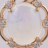2.50 Ct Oval Cabochon Cut Natural Opal 14K Gold Pendant
