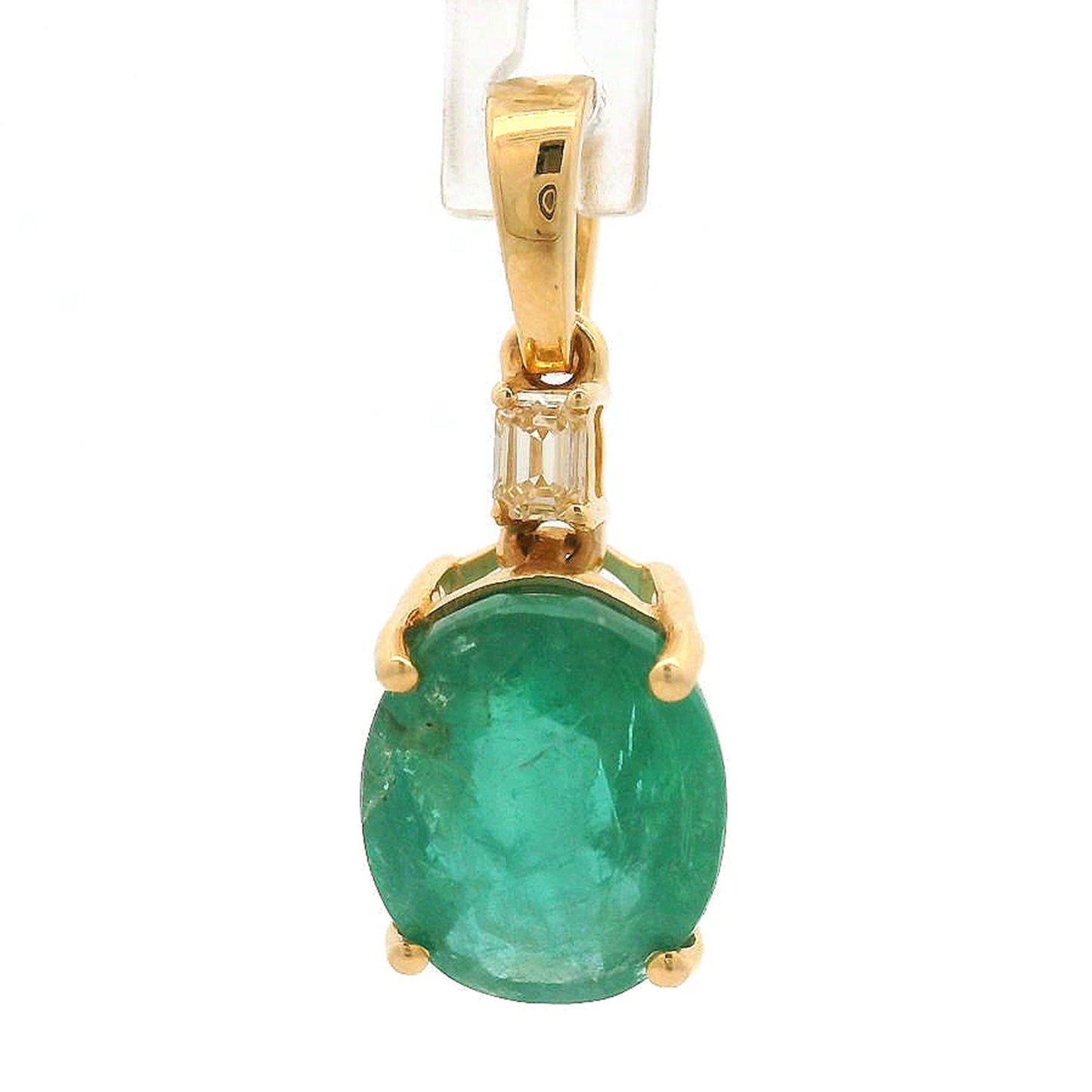 2.67 Ct Oval Emerald 14K Gold Pendant