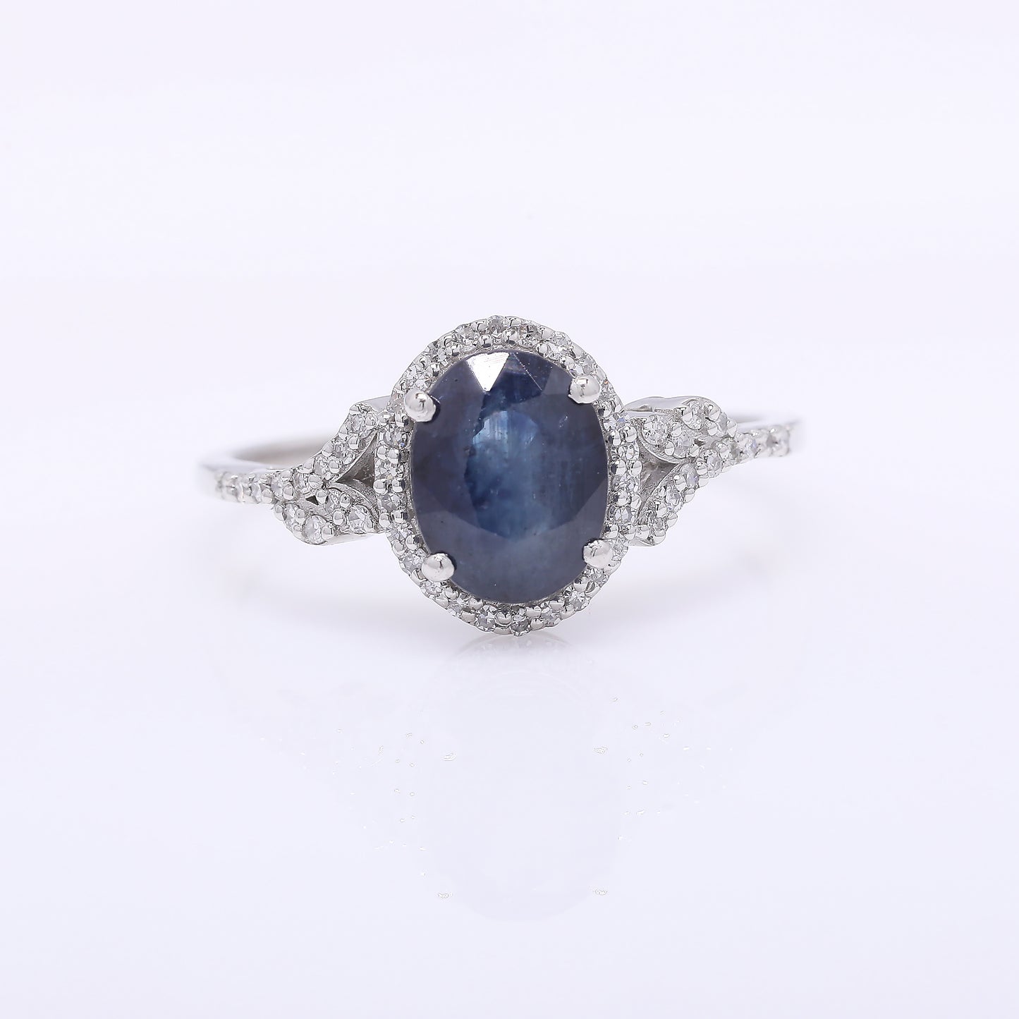 1.99 Ct Oval Mixed Cut Natural Sapphire 950 Platinum Ring