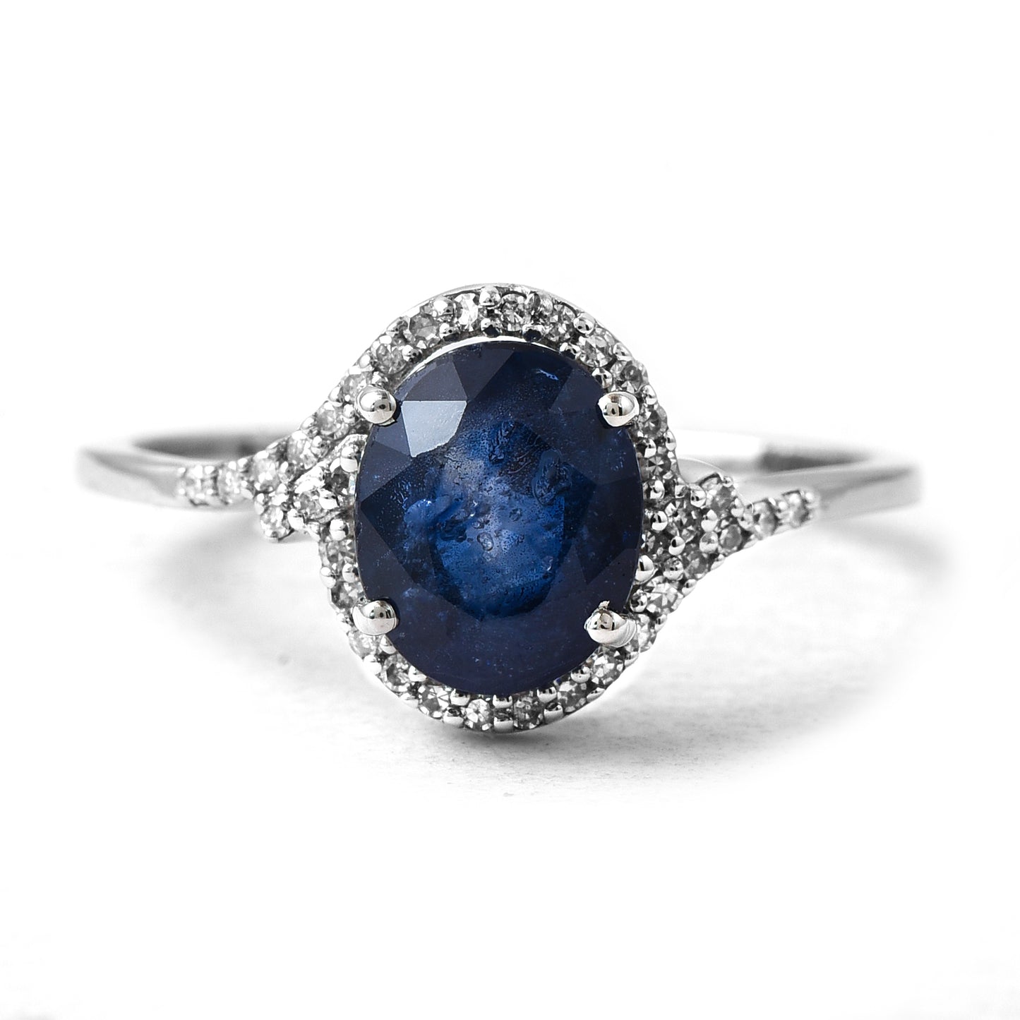 2.82 Ct Oval Mixed Cut Natural Sapphire 950 Platinum Ring