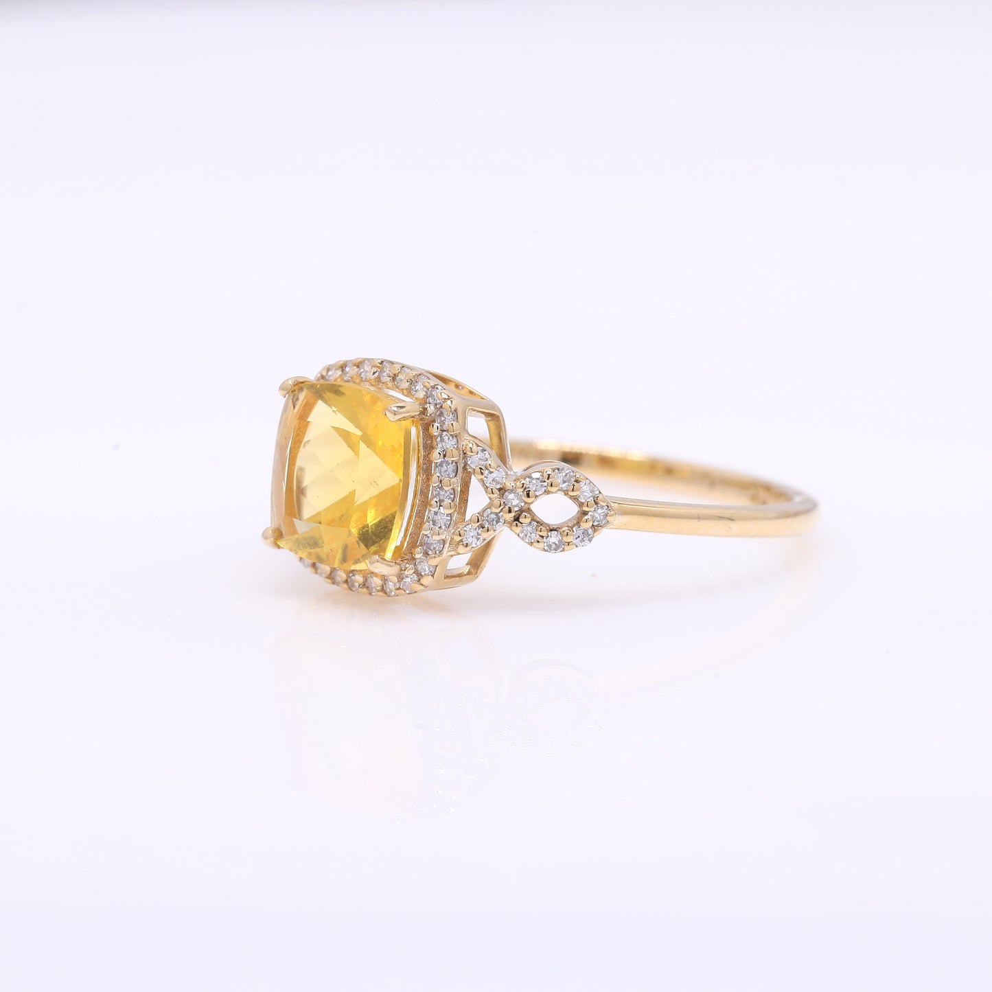 1.24 Ct Cushion Mixed Cut Natural Fire Opal 14K Gold Ring