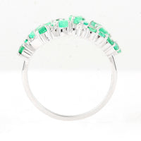 1.90 Ct Marquise Mixed Cut, Round Mixed Cut, Pear Mixed Cut Natural Emerald 950 Platinum Ring