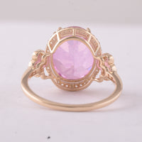 5.73 Ct Oval Pink Topaz 9K Gold Ring