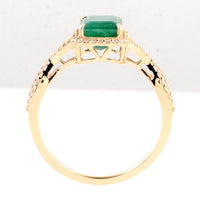 1.91 Ct Emerald Cut Natural Beryl Emerald 14K Gold Ring