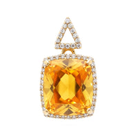 3.06 Ct Cushion Mixed Cut Natural Fire Opal 14K Gold Pendant