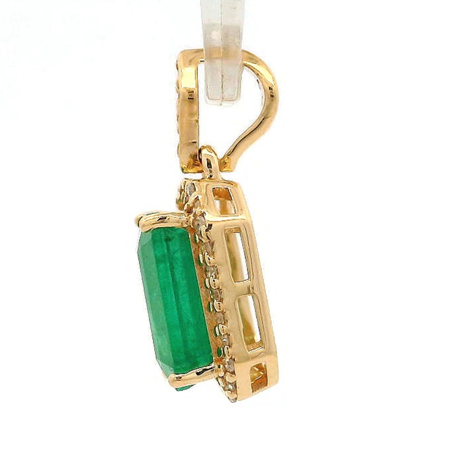 1.47 Ct Octagon Emerald 14K Gold Pendant