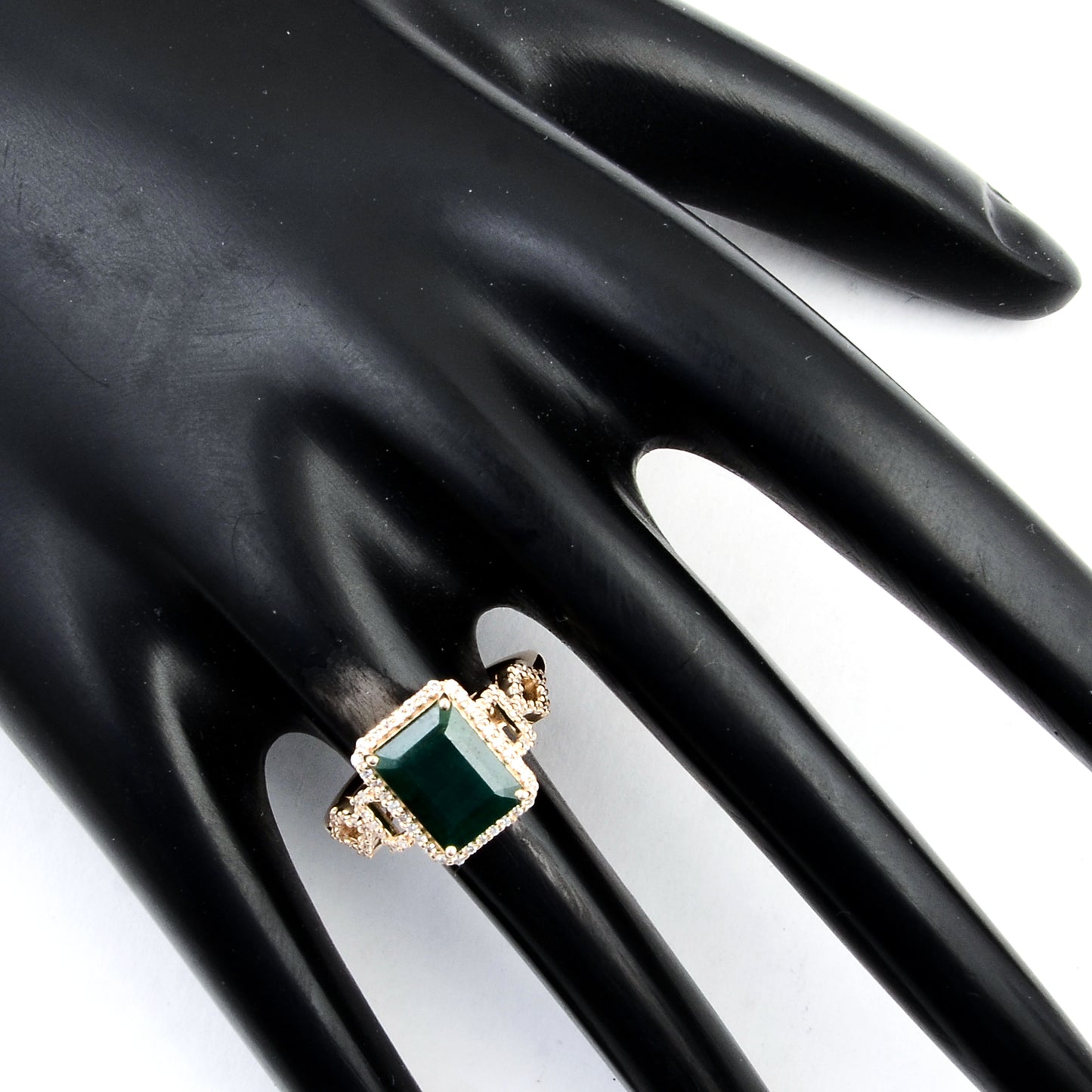 2.71 Ct Emerald Cut Natural Beryl Emerald 14K Gold Ring