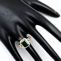 2.71 Ct Emerald Cut Natural Beryl Emerald 14K Gold Ring