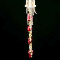 20.75 Ct Oval Mixed Cut Lab Grown Ruby 14K Gold Earrings