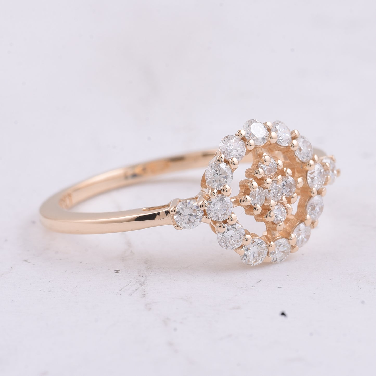 0.60 Ct Round Natural Diamond 14K Gold Ring