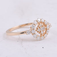 0.60 Ct Round Natural Diamond 14K Gold Ring