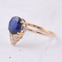 1.90 Ct Oval Natural Sapphire 14K Gold Ring