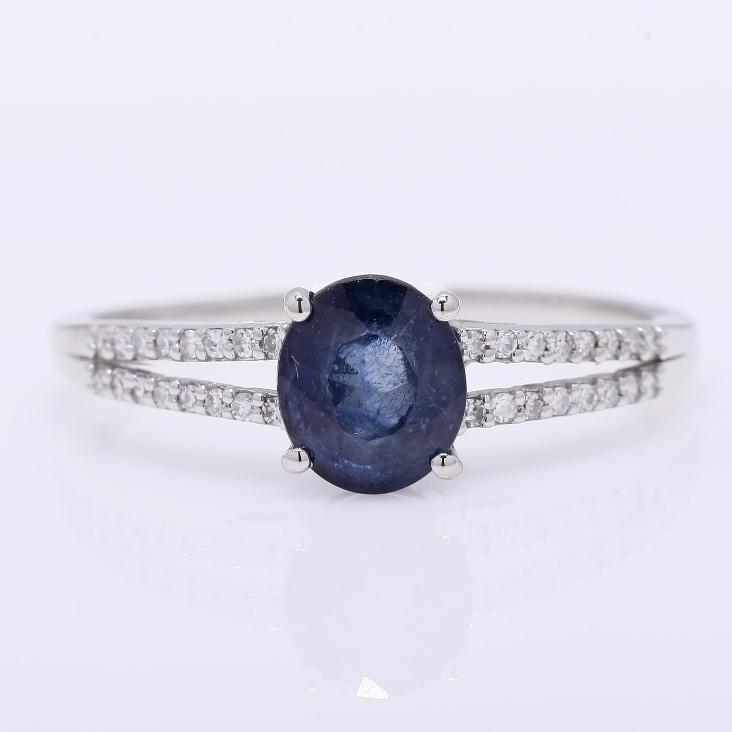 1.34 Ct Oval Mixed Cut Natural Sapphire 950 Platinum Ring