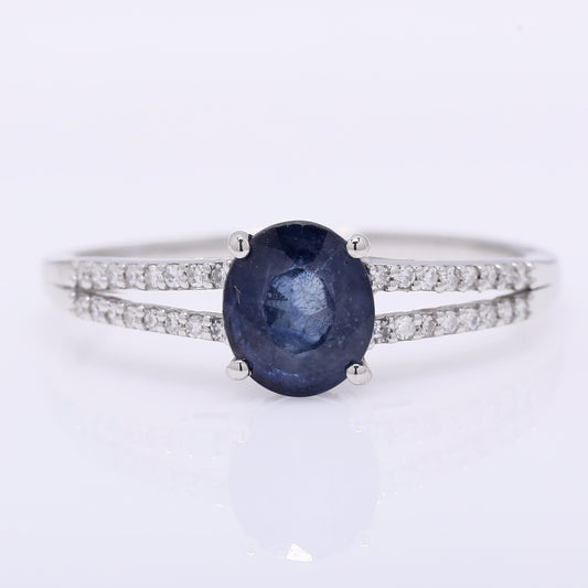 1.34 Ct Oval Mixed Cut Natural Sapphire 950 Platinum Ring