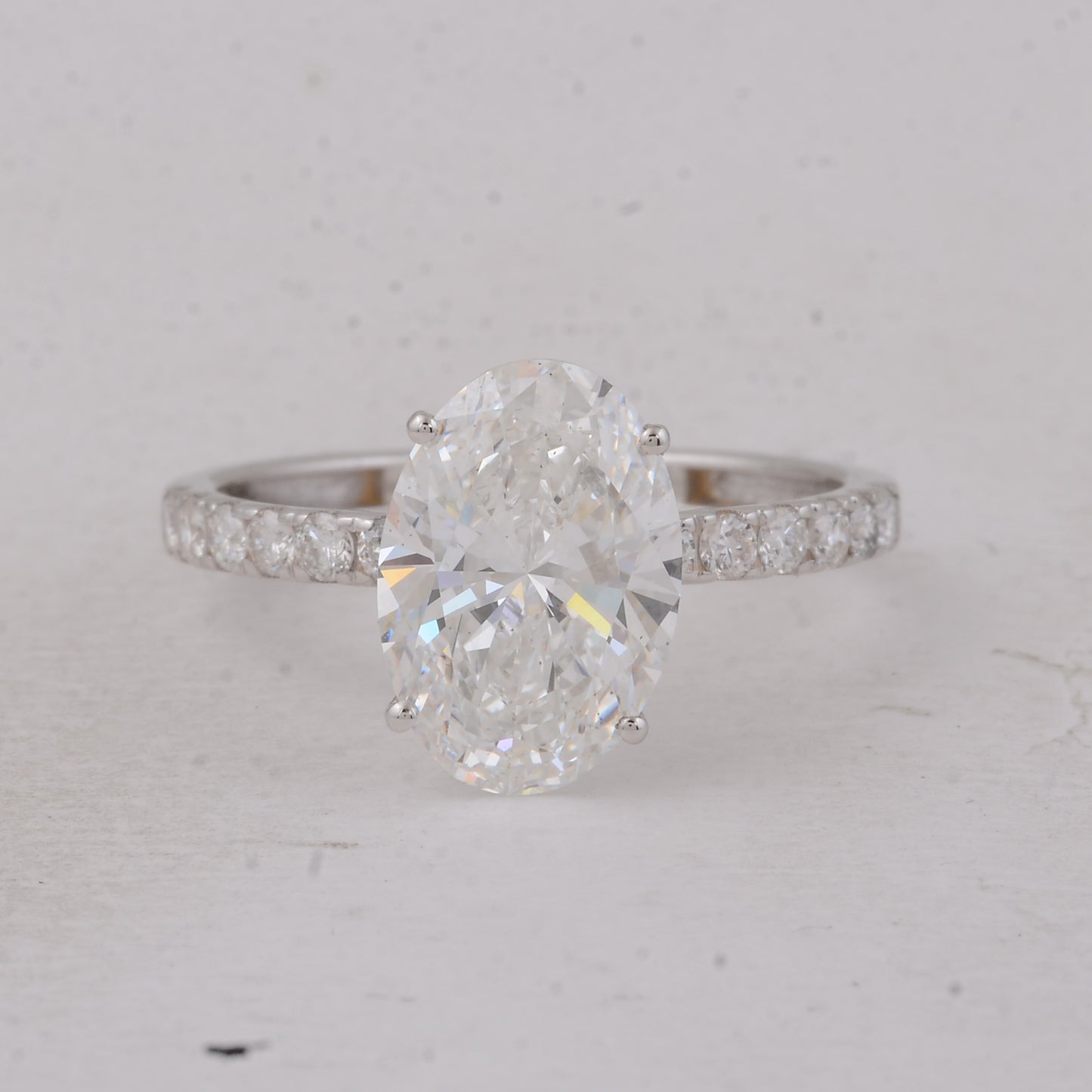 2.87 Carats Lab Grown Diamond 14K Gold Ring