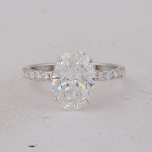 2.87 Carats Lab Grown Diamond 14K Gold Ring