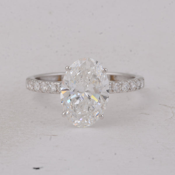 2.87 Carats Lab Grown Diamond 14K Gold Ring