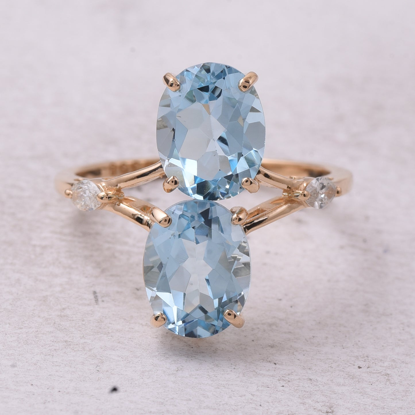 4.96 Ct Oval Natural Topaz 14K Gold Ring