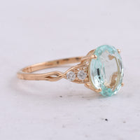 2.07 Ct Oval Natural Beryl 14K Gold Ring