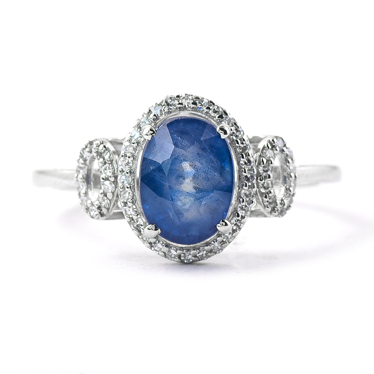 2.43 Ct Oval Mixed Cut Natural Sapphire 950 Platinum Ring