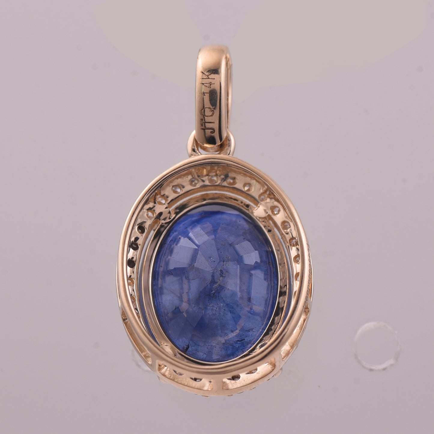 3.87 Ct Oval Mixed Cut Natural Sapphire 14K Gold Pendant