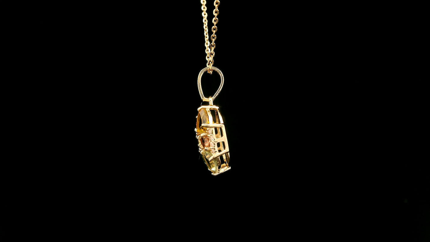 1.50 Ct Trillion Tourmaline 14K Gold Pendant