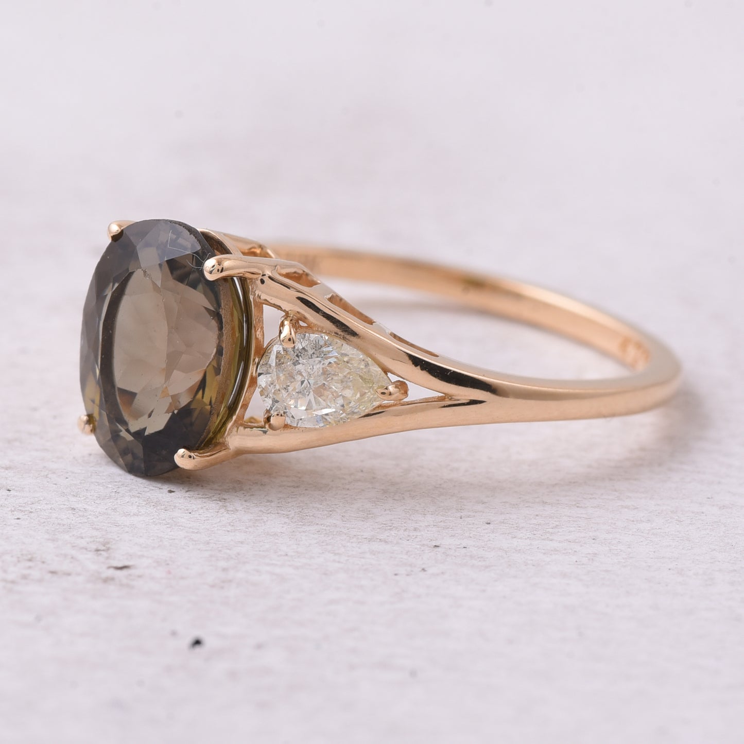 2.48 Ct Oval Natural Tourmaline 14K Gold Ring