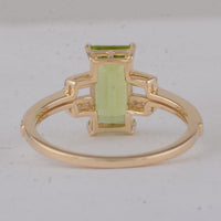 1.96 Ct Baguette Peridot 9K Gold Ring