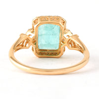 2.03 Ct Octagon Step Cut Natural Emerald 14K Gold Ring