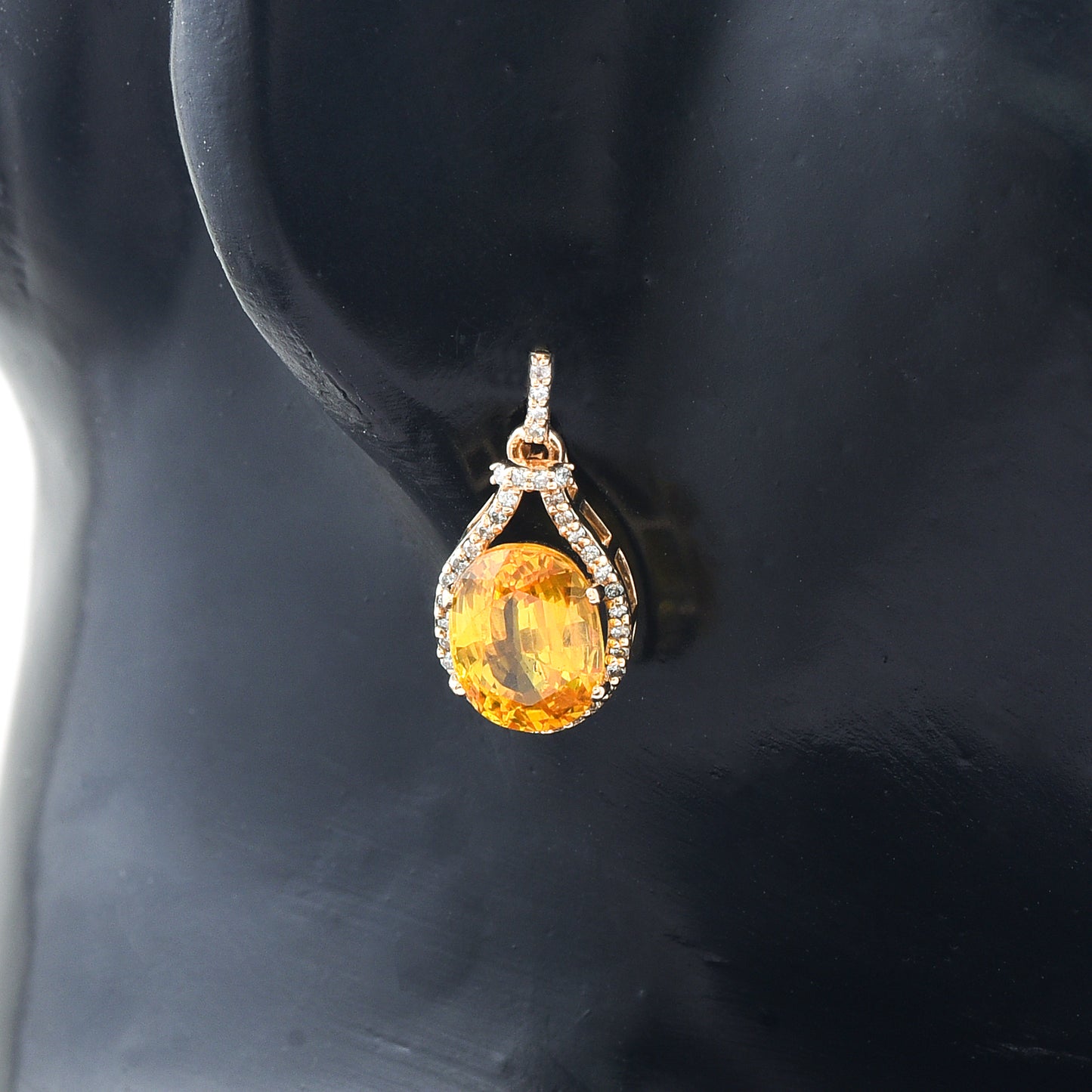 5.59 Ct Oval Mixed Cut Natural Yellow Sapphire 14K Gold Earrings
