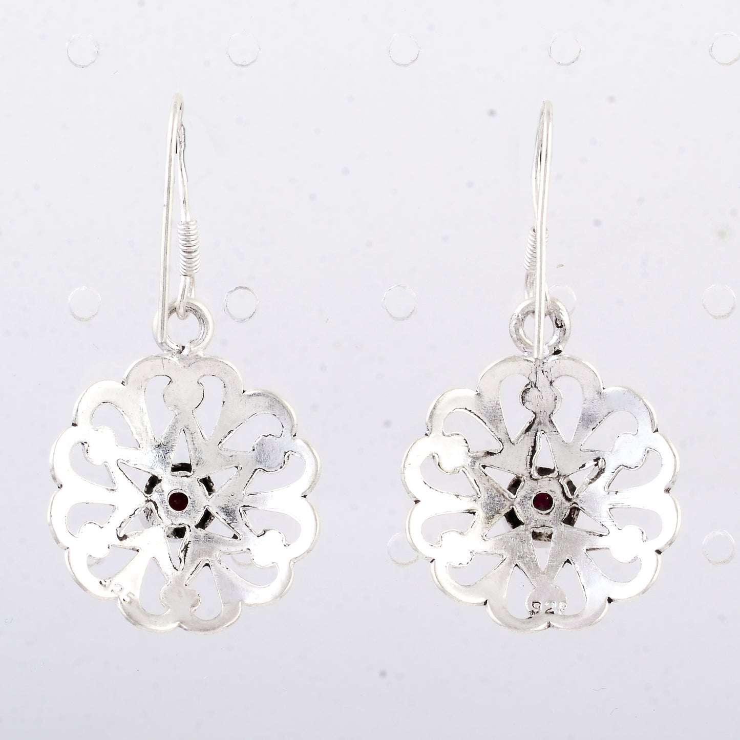3.02 Ct Garnet 925 Sterling Silver Earrings