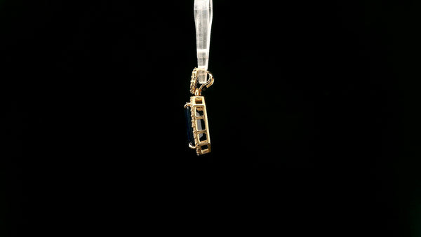 3.29 Ct Octagon Natural Sapphire 14K Gold Pendant