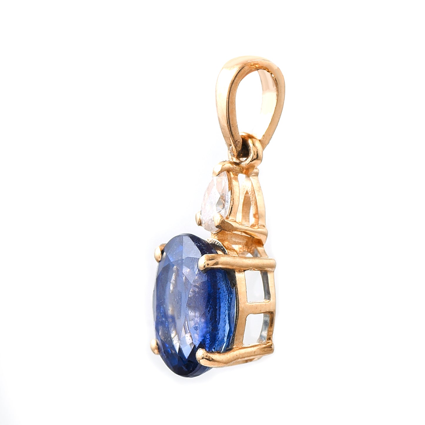 1.76 Ct Oval Sapphire 14K Gold Pendant