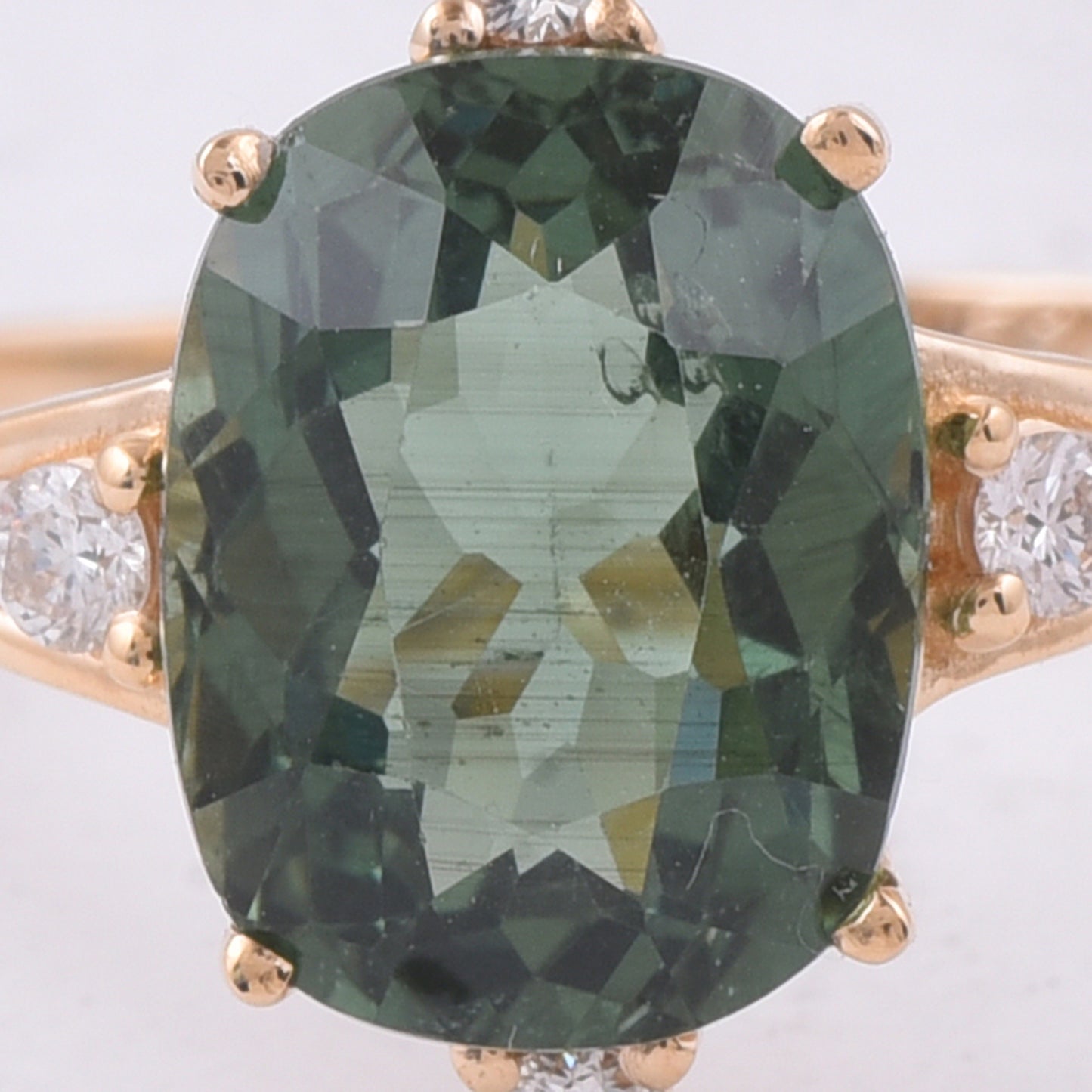 2.89 Ct Cushion Natural Apatite 14K Gold Ring