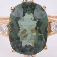 2.89 Ct Cushion Natural Apatite 14K Gold Ring