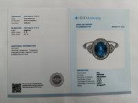 2.84 Ct Oval Mixed Cut Natural Sapphire 950 Platinum Ring