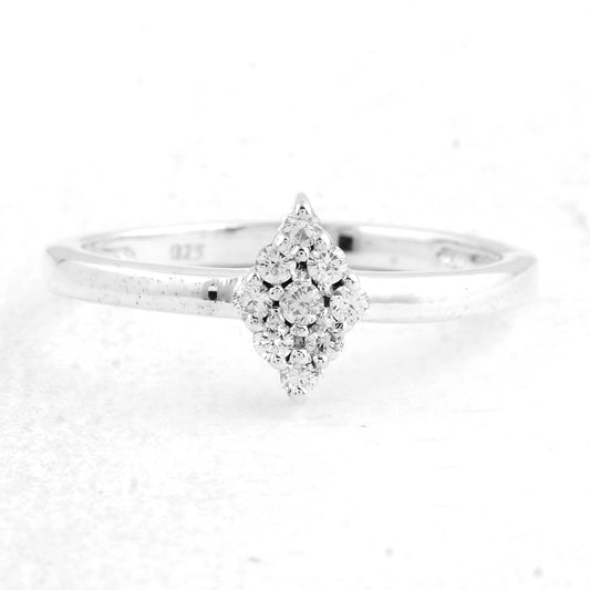 0.35 Ct Round Cubic Zirconia 925 Sterling Silver Ring