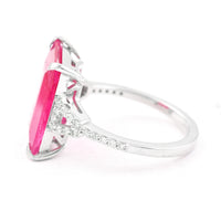 7.55 Ct Rectangular Step Cut Natural Corundum Ruby 950 Platinum Ring
